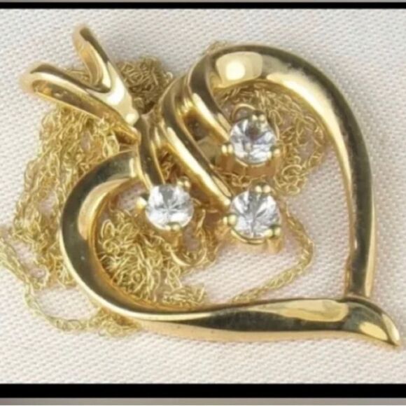 💖 Alwand Vahan 10k Gold 3 Diamond .18 tcw Heart Fine Pendant Necklace 18.5"💖